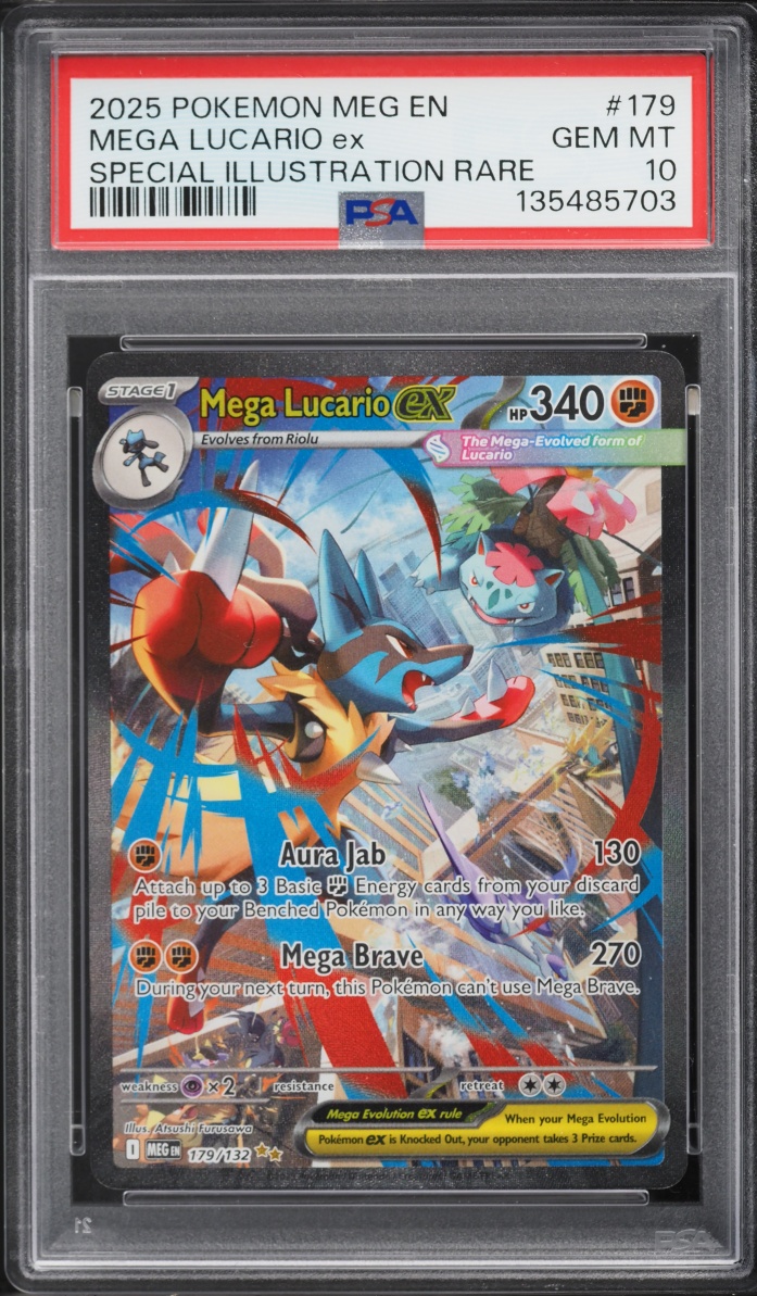 2025 Pokemon Mega Evolution SIR Mega Lucario EX #179 PSA 10 GEM MINT