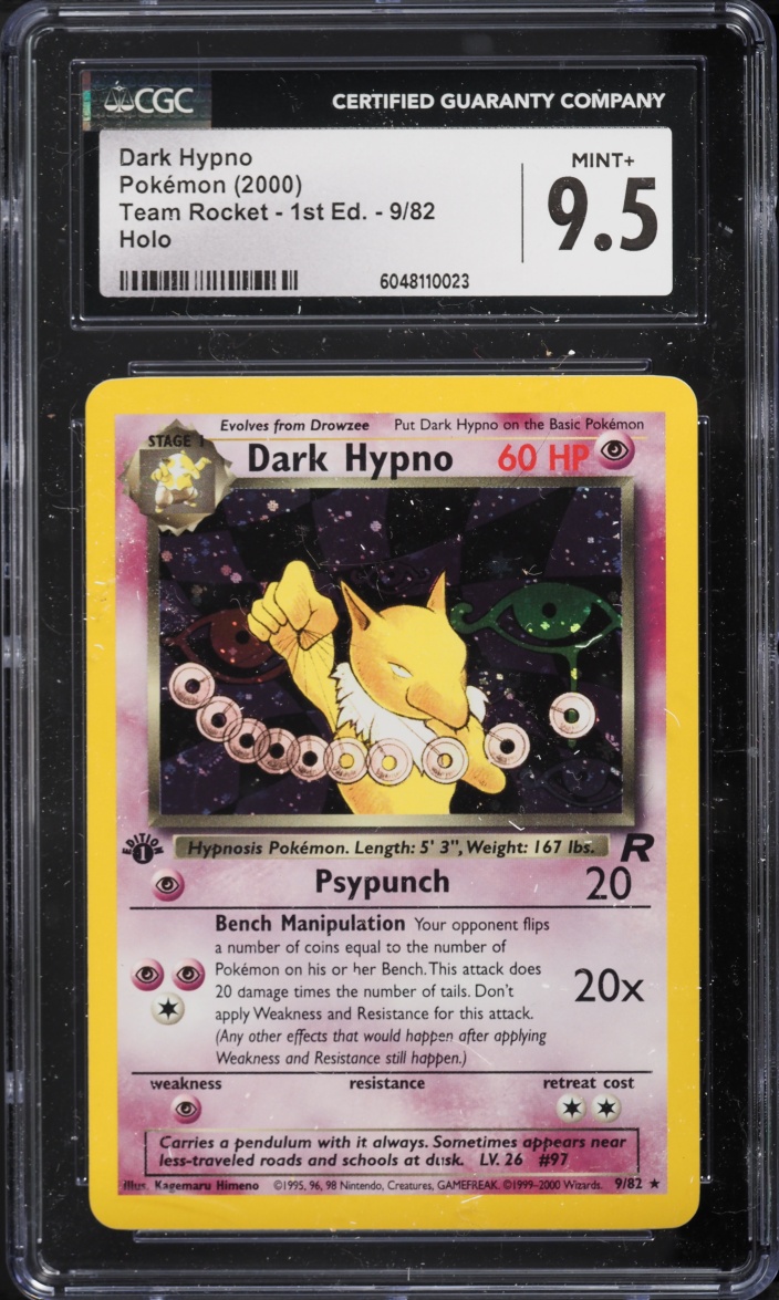 2000 Pokemon Team Rocket 1st Edition Holo Dark Hypno #9 CGC 9.5 MINT+