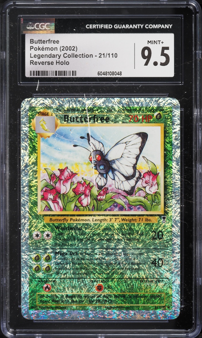 2002 Pokemon Legendary Collection Reverse Holo Butterfree #21 CGC 9.5 MINT+