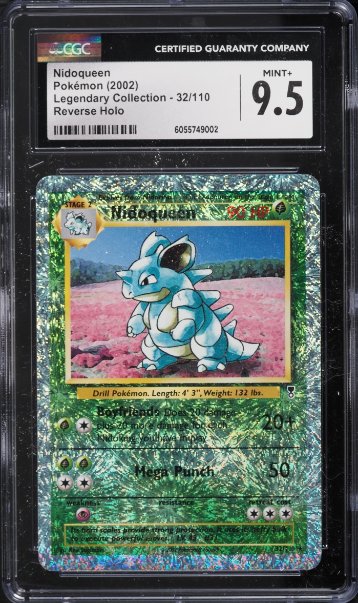 2002 Pokemon Legendary Collection Reverse Holo Nidoqueen #32 CGC 9.5 MINT+