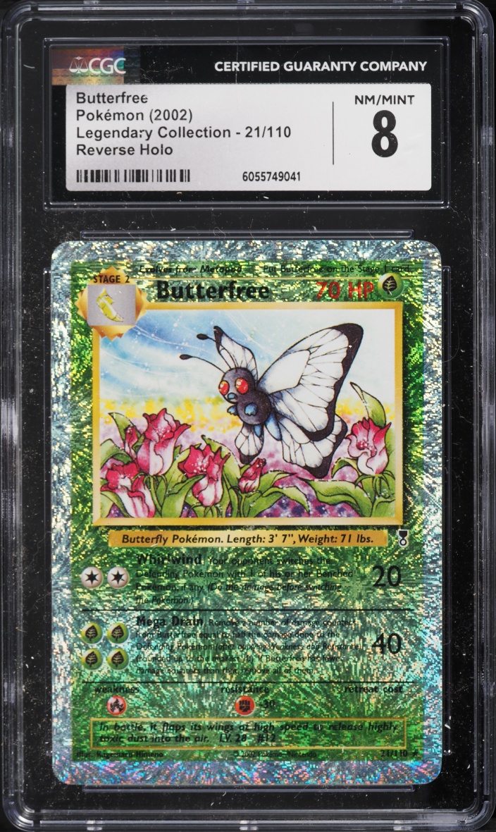 2002 Pokemon Legendary Collection Reverse Holo Butterfree #21 CGC 8 NM-MT