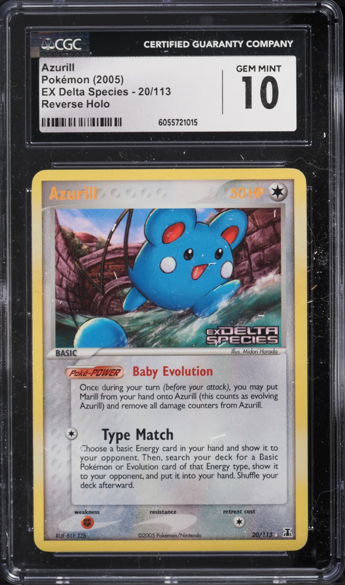 2005 Pokemon Ex Delta Species Reverse Holo Azurill #20 CGC 10 GEM MINT
