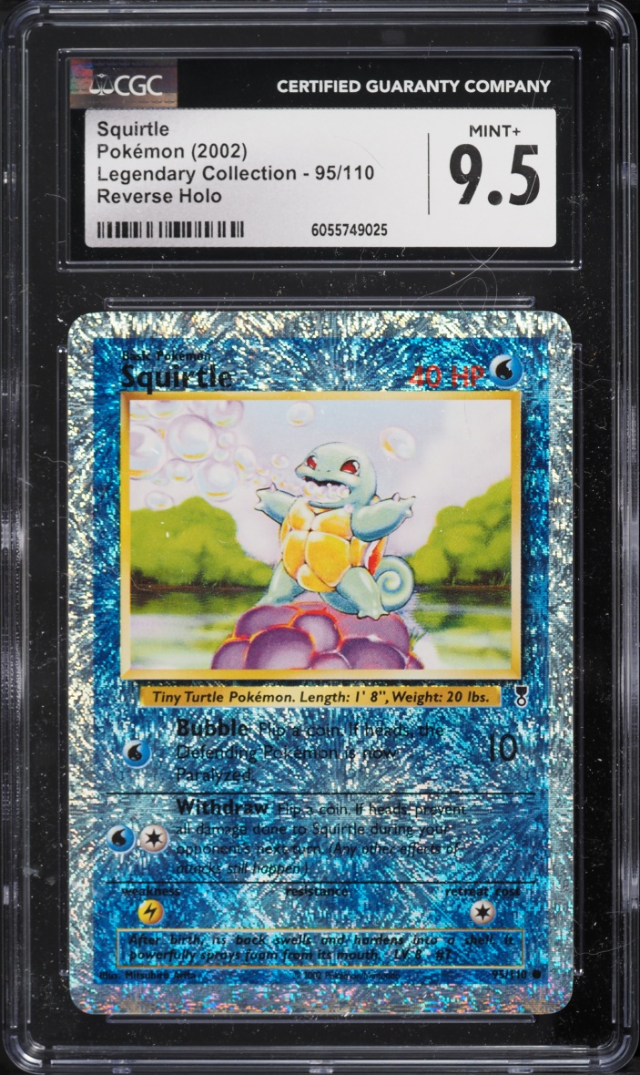 2002 Pokemon Legendary Collection Reverse Holo Squirtle #95 CGC 9.5 MINT+