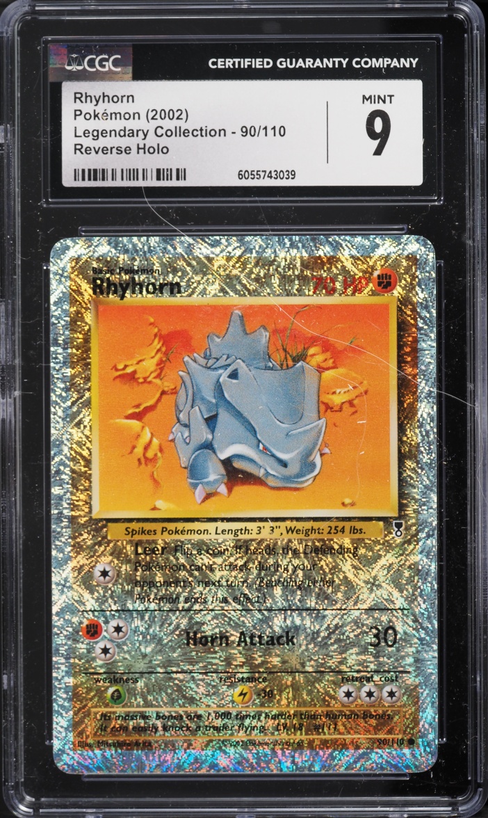 2002 Pokemon Legendary Collection Reverse Holo Rhyhorn #90 CGC 9 MINT
