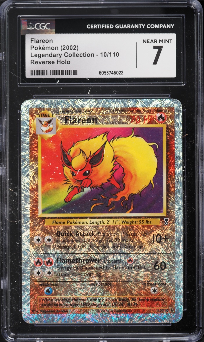 2002 Pokemon Legendary Collection Reverse Holo Flareon #10 CGC 7 NRMT