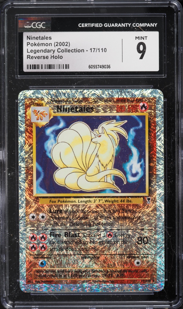 2002 Pokemon Legendary Collection Reverse Holo Ninetales #17 CGC 9 MINT