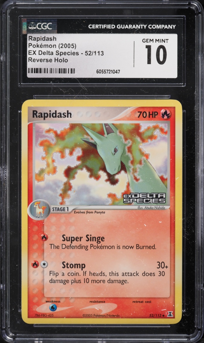 2005 Pokemon Ex Delta Species Reverse Holo Rapidash #52 CGC 10 GEM MINT