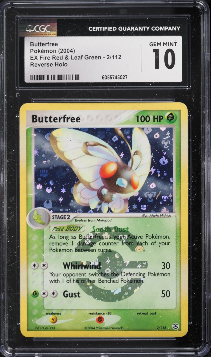 2004 Pokemon Ex Fire Red & Leaf Green Reverse Holo Butterfree #2 CGC 10 GEM MINT