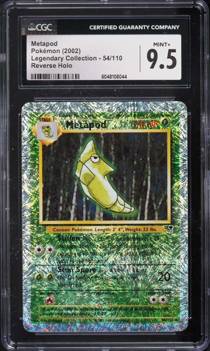 2002 Pokemon Legendary Collection Reverse Holo Metapod #54 CGC 9.5 MINT+