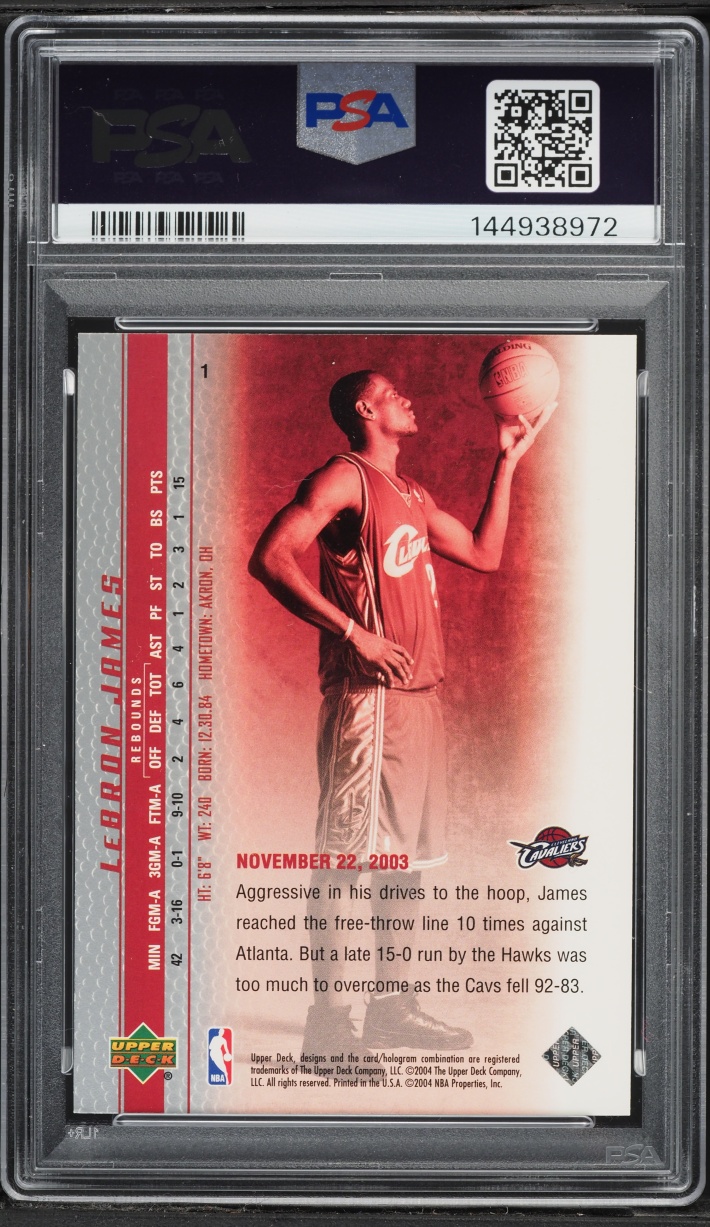 2003 Upper Deck Phenomenal Beginning LeBron James ROOKIE #1 PSA 9 MINT