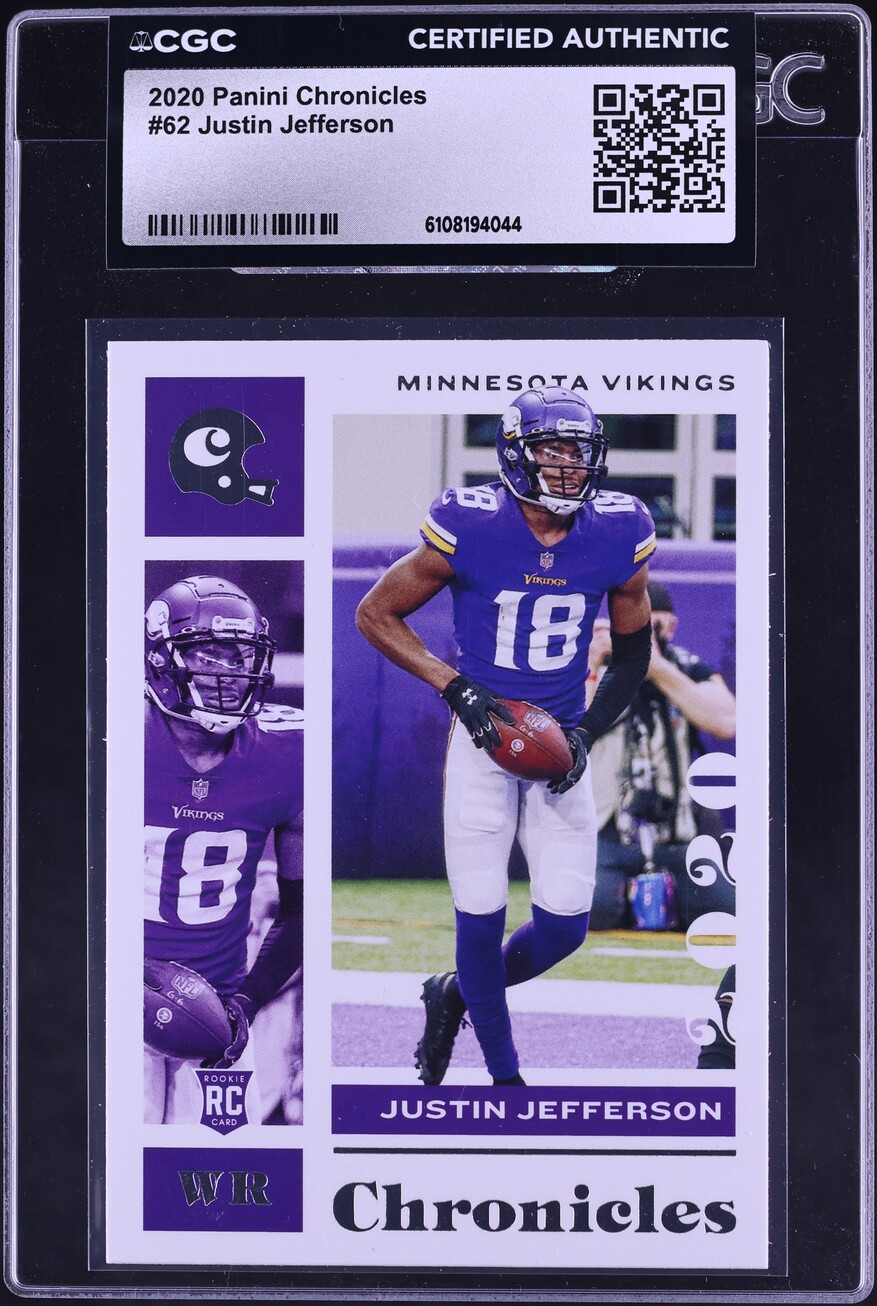 2020 Panini Chronicles Justin Jefferson ROOKIE #62 CGC AUTH
