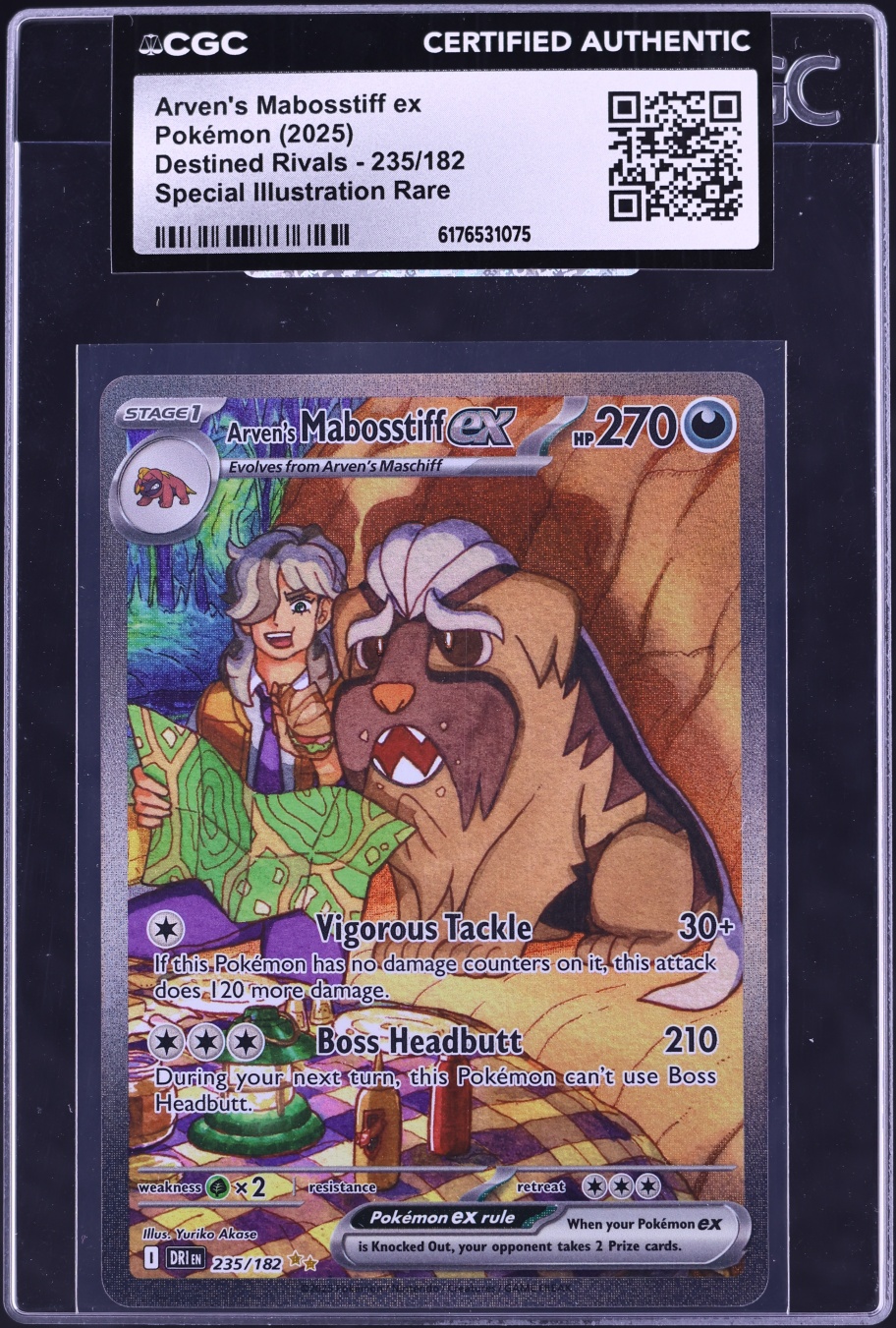 2025 Pokemon Scarlet & Violet Destined Rivals SIR Arven's Mabosstiff EX #235 CGC AUTH