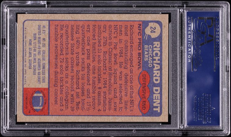 1985 Topps Football Richard Dent ROOKIE #24 PSA 10 GEM MINT