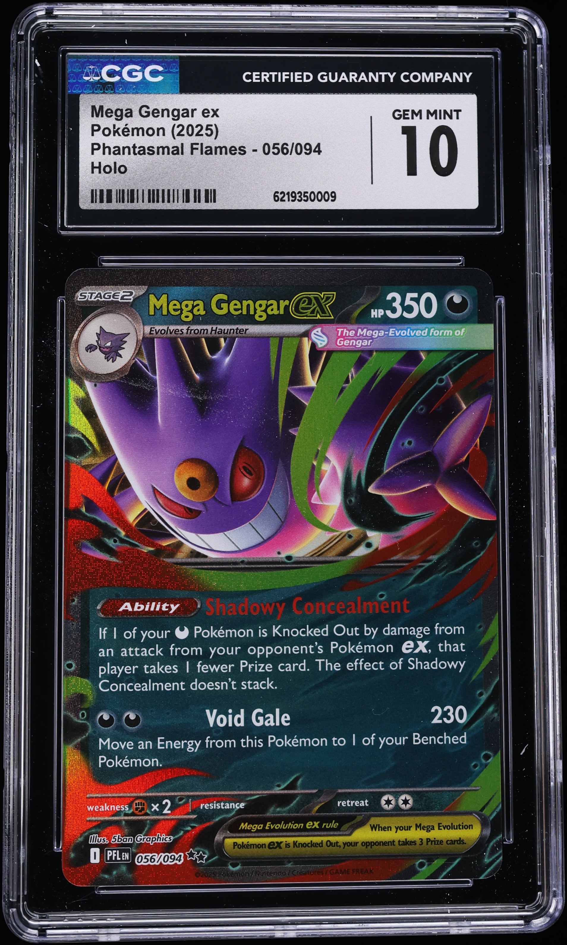 2025 Pokemon Mega Evolution Phantasmal Flames Holo Mega Gengar EX #56 CGC 10 GEM MINT