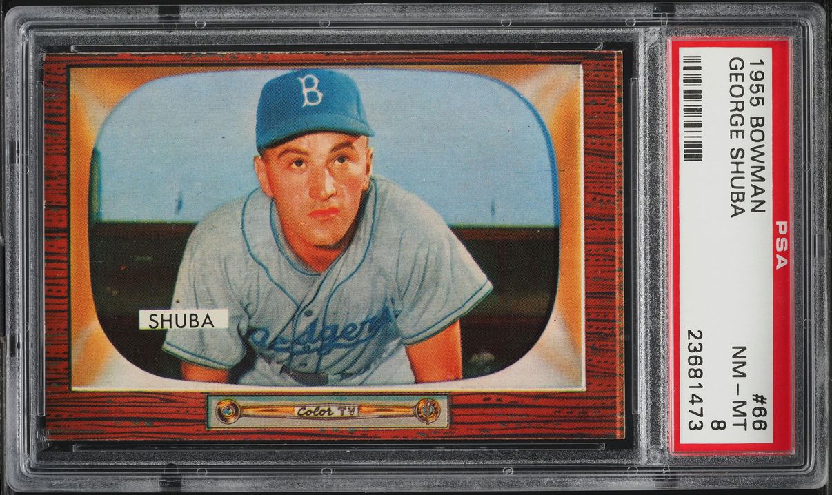 1955 Bowman George Shuba #66 PSA 8 NM-MT