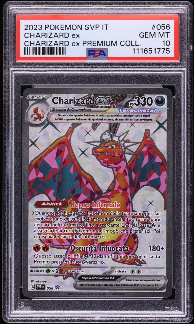 2023 Pokemon Italian Scarlet & Violet Promo Premium Collection Charizard Ex #056 PSA 10 GEM