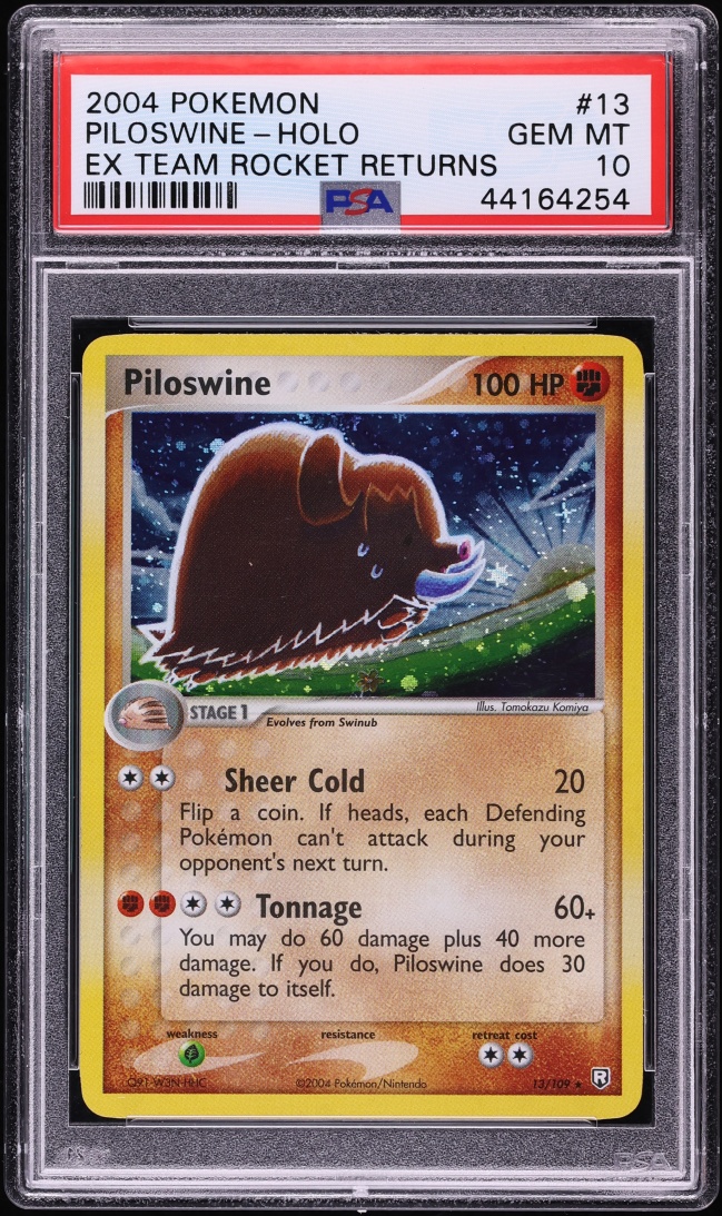 2004 Pokemon EX Team Rocket Returns Holo Piloswine #13 PSA 10 GEM MINT