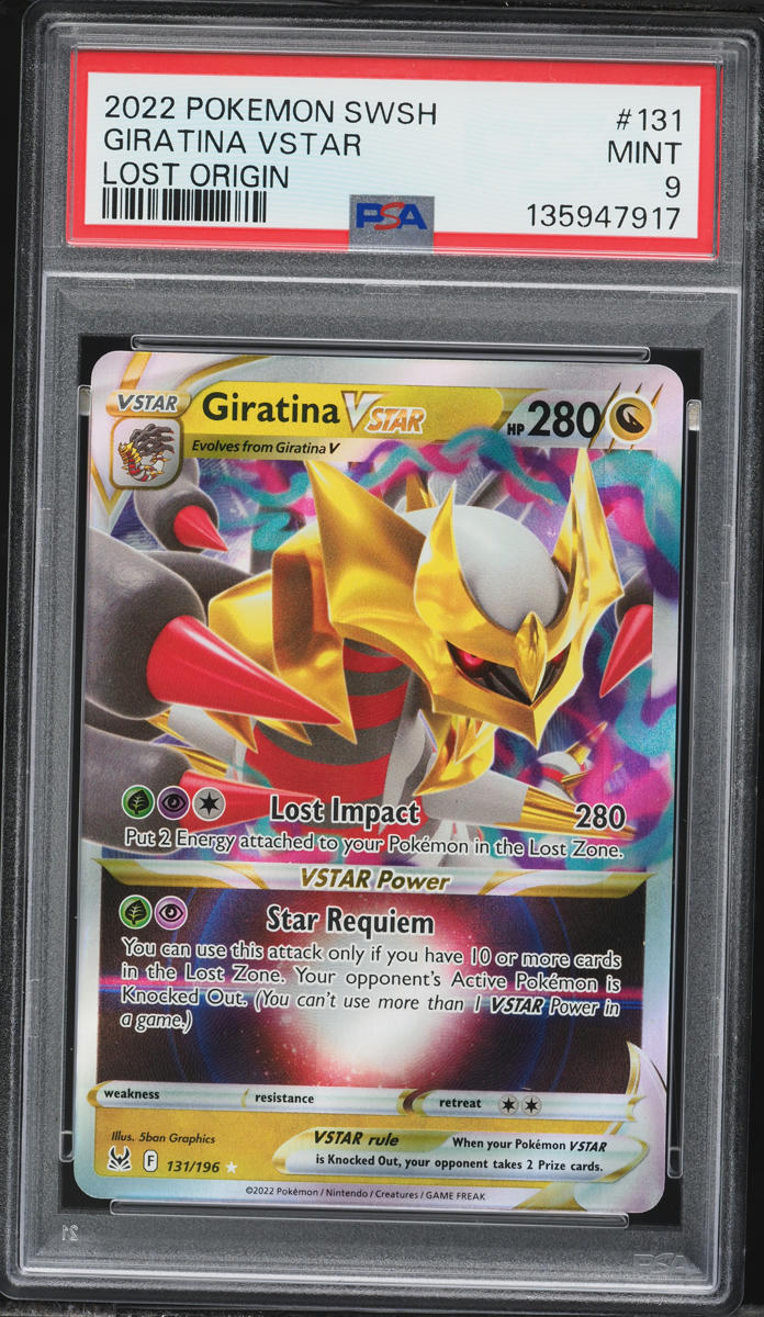 2022 Pokemon Sword & Shield Lost Origin Holo Giratina VSTAR #131 PSA 9 MINT