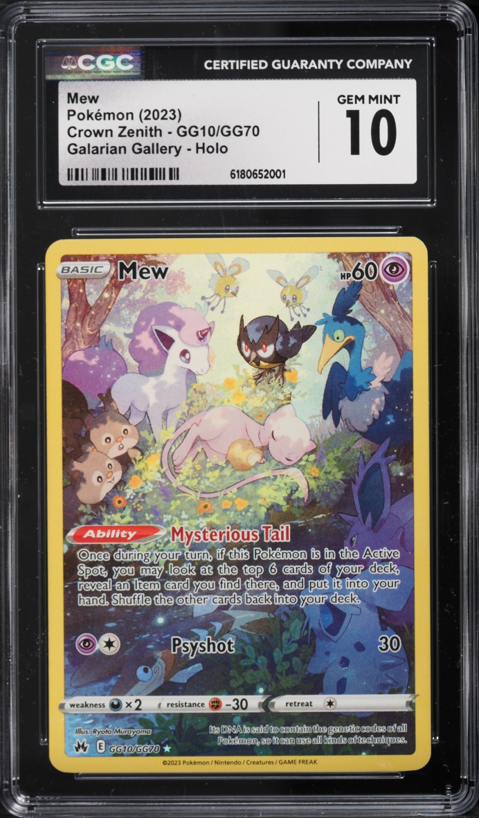 2023 Pokemon Sword & Shield Crown Zenith Galarian Gallery Full Art Mew #GG10 CGC 10 GEM MINT