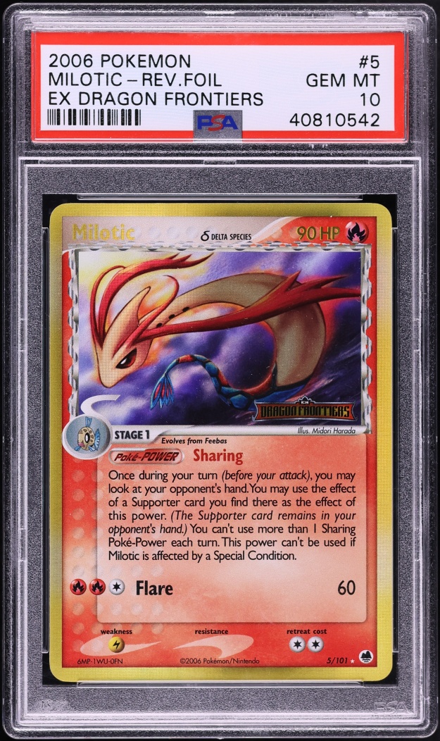 2006 Pokemon EX Dragon Frontiers Reverse Holo Milotic #5 PSA 10 GEM MINT