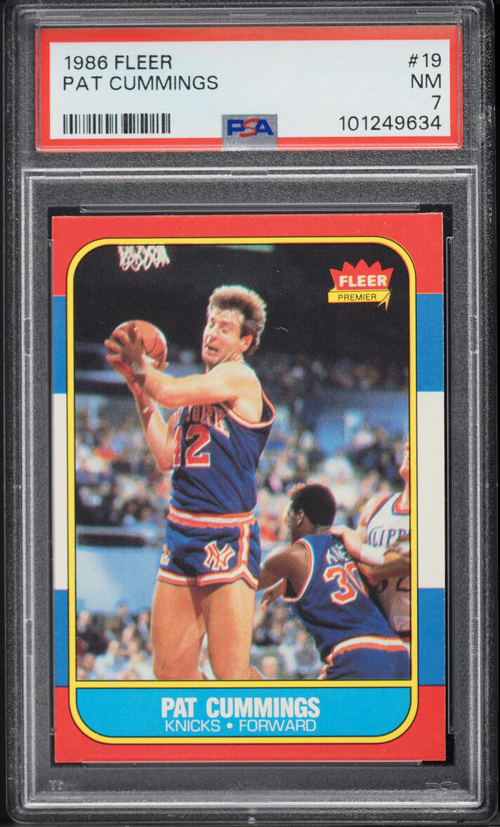 1986 Fleer Basketball Pat Cummings #19 PSA 7 NRMT
