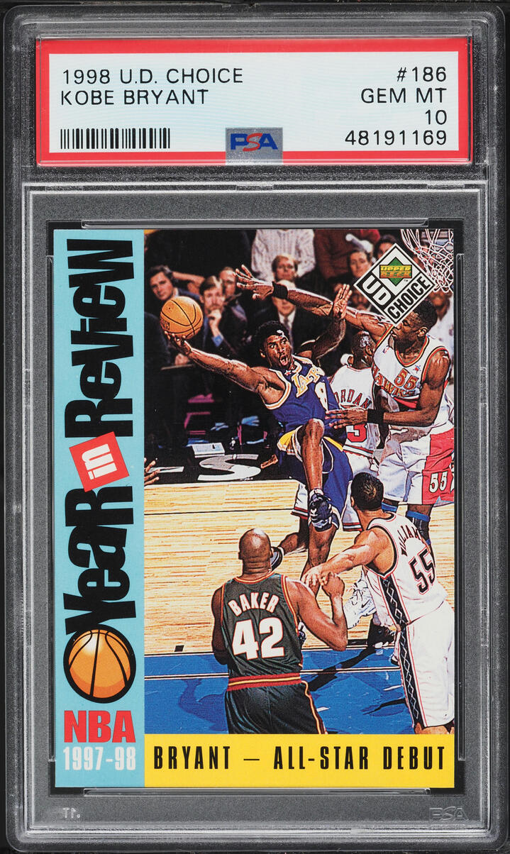 1998 Upper Deck Choice Kobe Bryant #186 PSA 10 GEM MINT