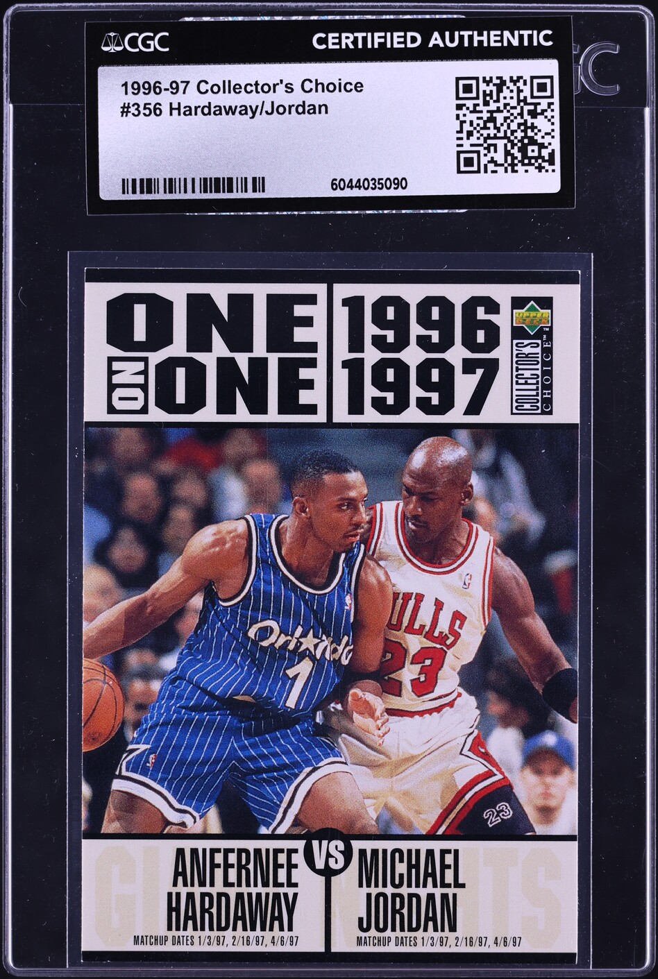 1996 Collector's Choice Anfernee Hardaway Michael Jordan #356 CGC AUTH
