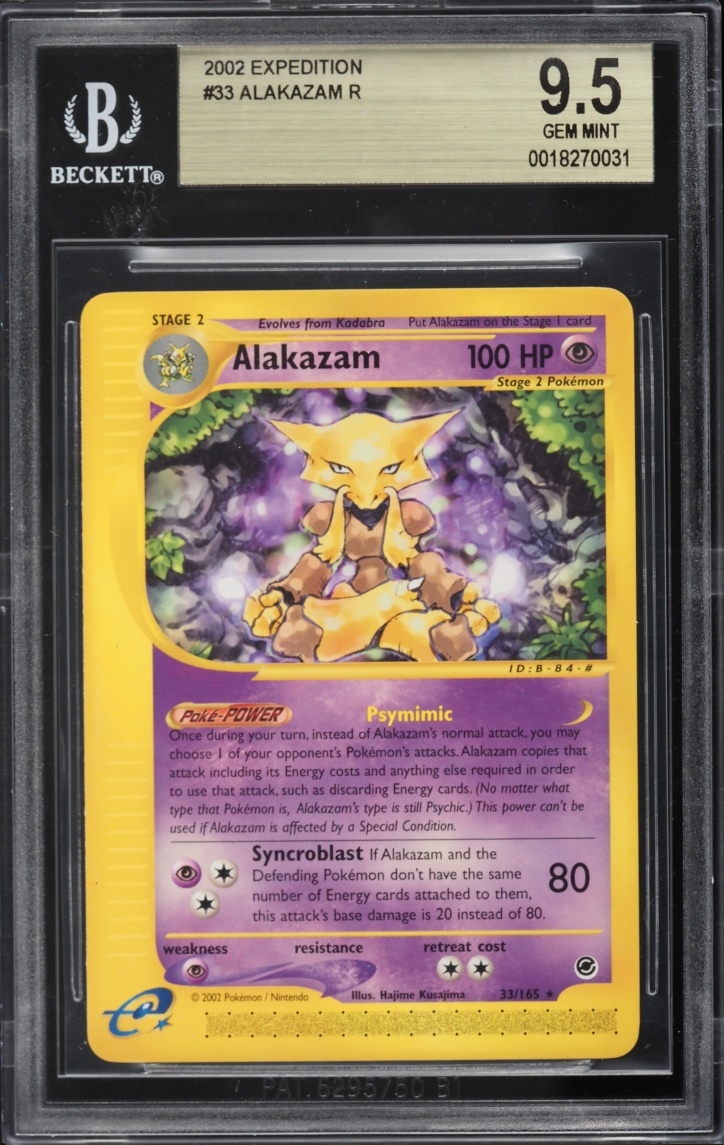 2002 Pokemon Expedition Base Set Alakazam #33 BGS 9.5 GEM MINT