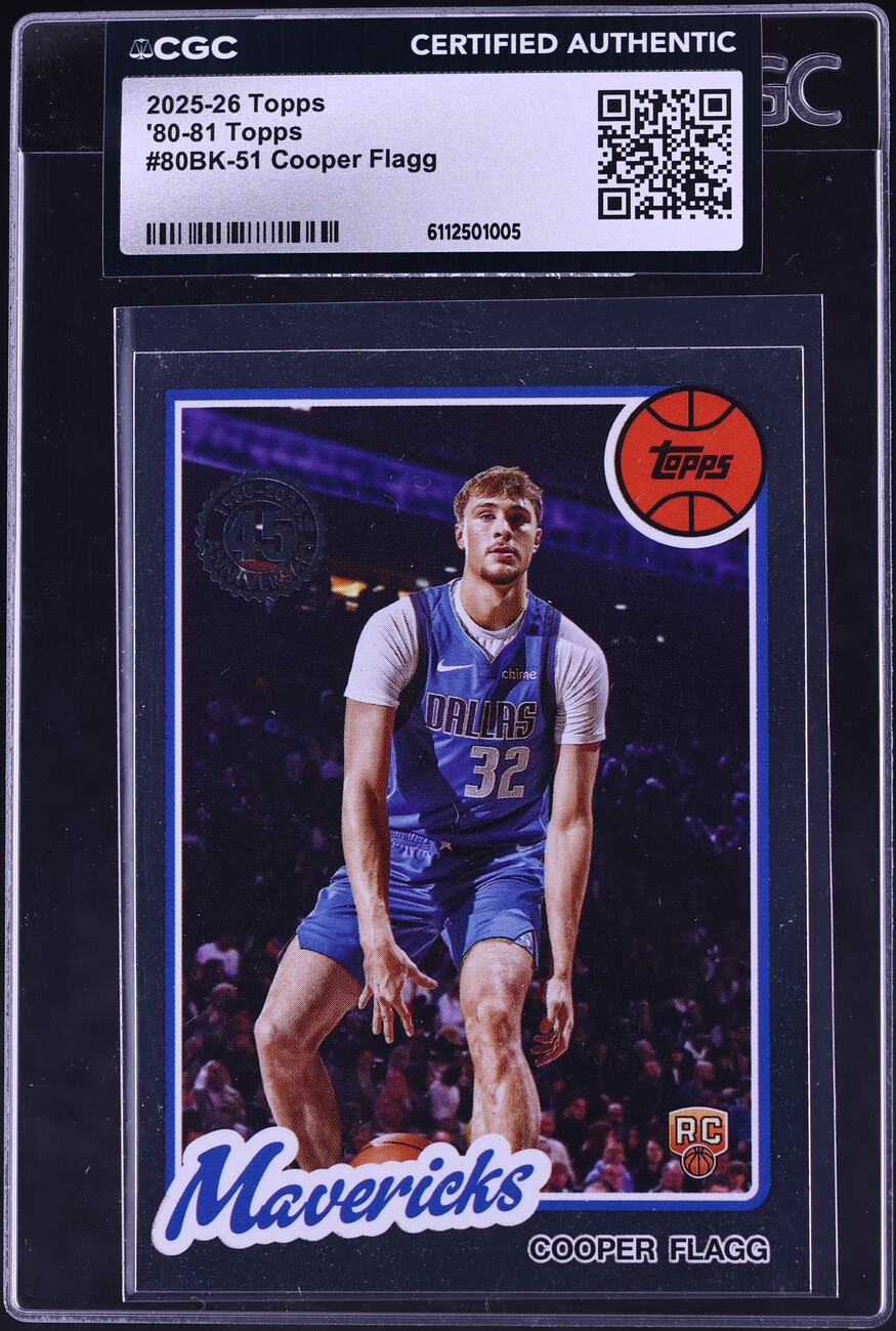 2025 Topps '80 Cooper Flagg ROOKIE #80BK-51 CGC AUTH