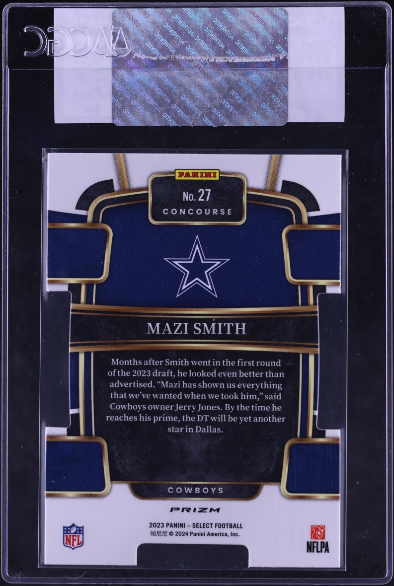 2023 Select Concourse Zebra Die-Cut Mazi Smith ROOKIE #27 CGC AUTH