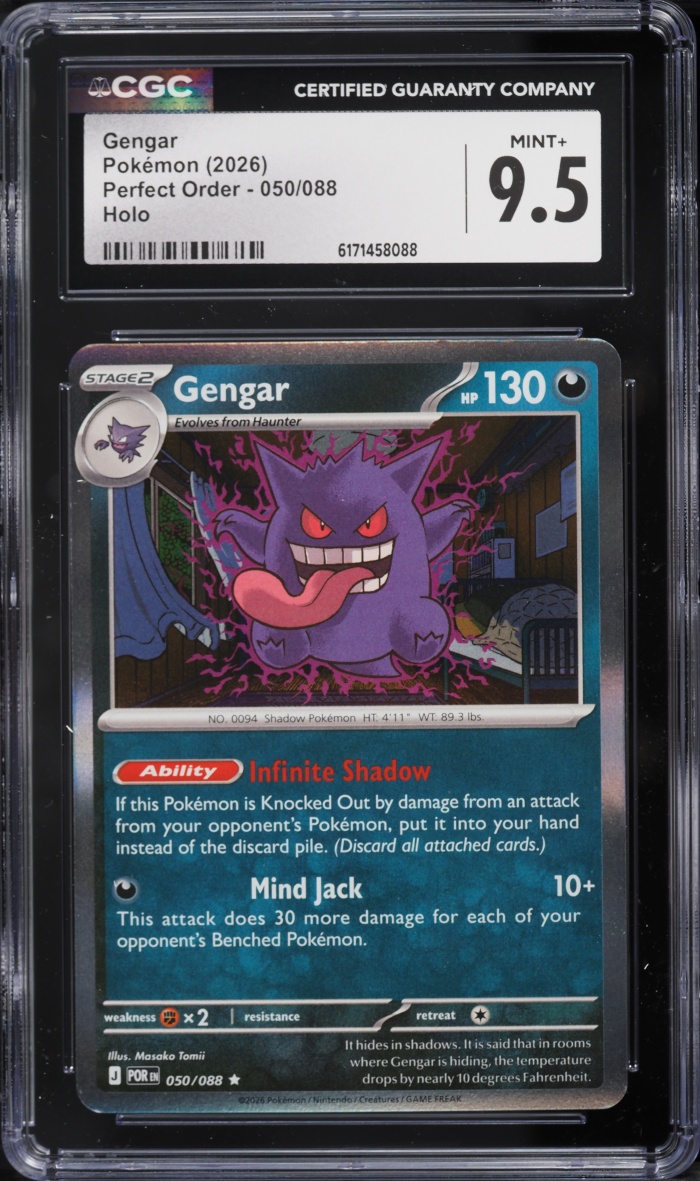 2026 Pokemon Mega Evolution Perfect Order Holo Gengar #50 CGC 9.5 MINT+