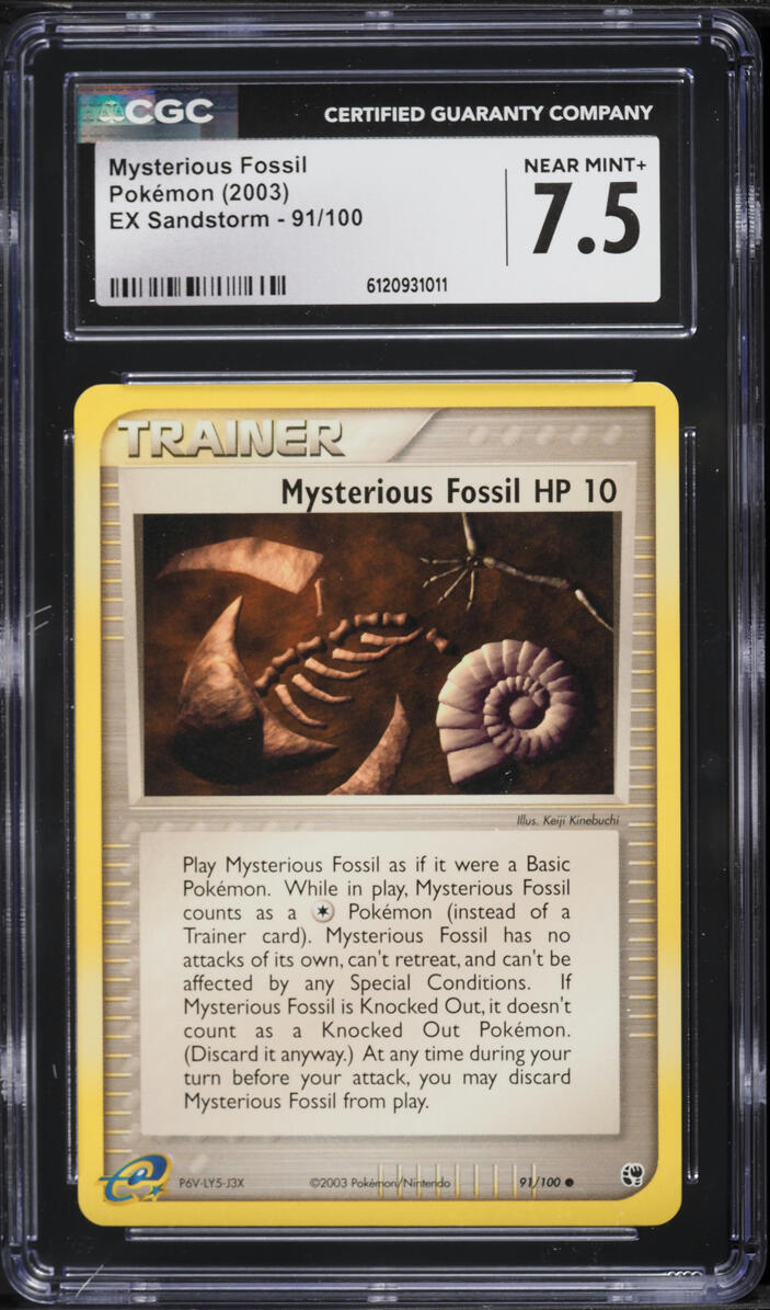 2003 Pokemon EX Sandstorm Mysterious Fossil #91 CGC 7.5 NRMT+