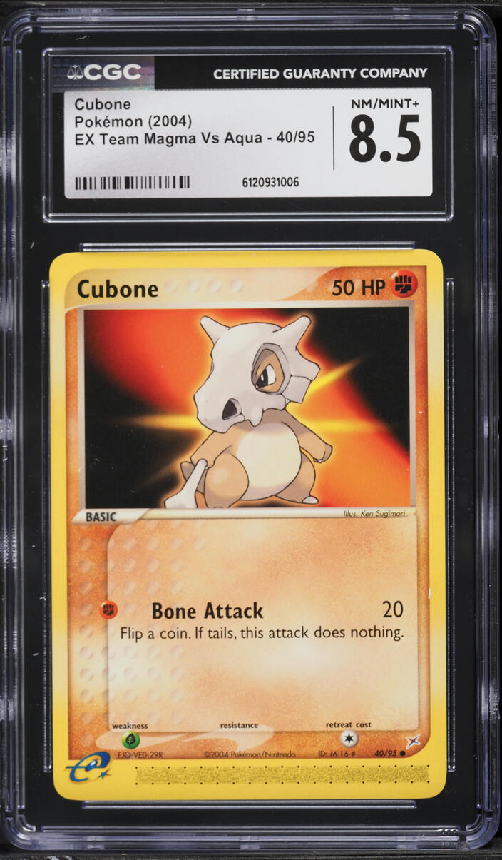 2004 Pokemon EX Team Magma Vs Aqua Cubone #40 CGC 8.5 NM-MT+