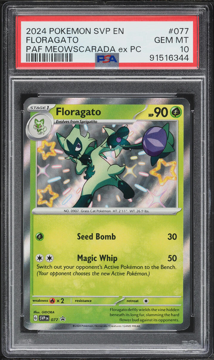 2024 Pokemon Svp En-Sv Black Star Promo Paf Meowscarada Ex Pc Floragato #077 PSA 10 GEM MINT