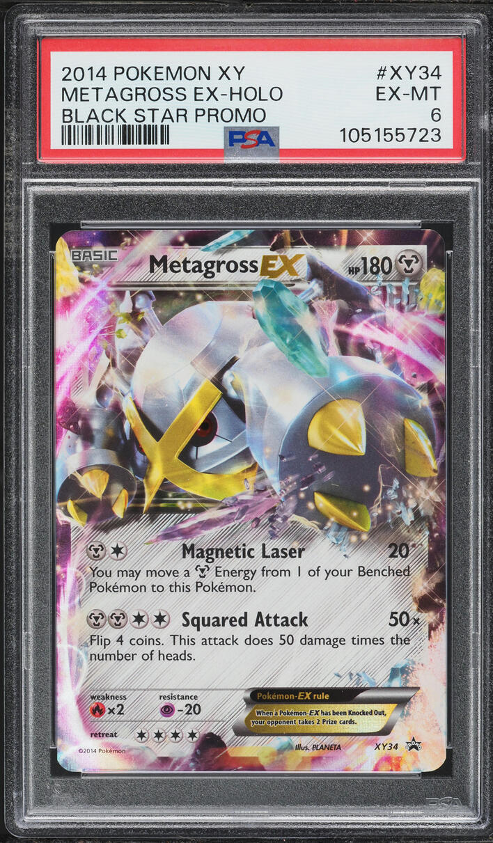 2014 Pokemon XY Promo Holo Metagross Ex #XY34 PSA 6 EXMT