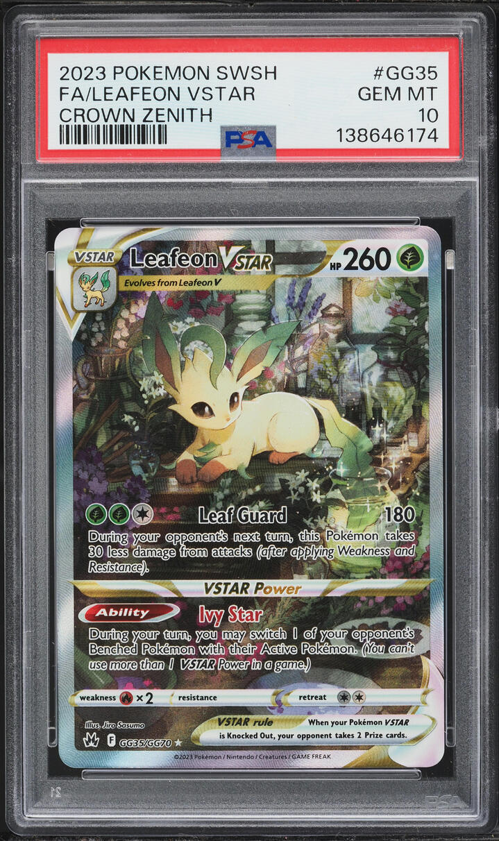 2023 Pokemon Sword & Shield Crown Zenith Alt Art Leafeon VSTAR #GG35 PSA 10 GEM MINT