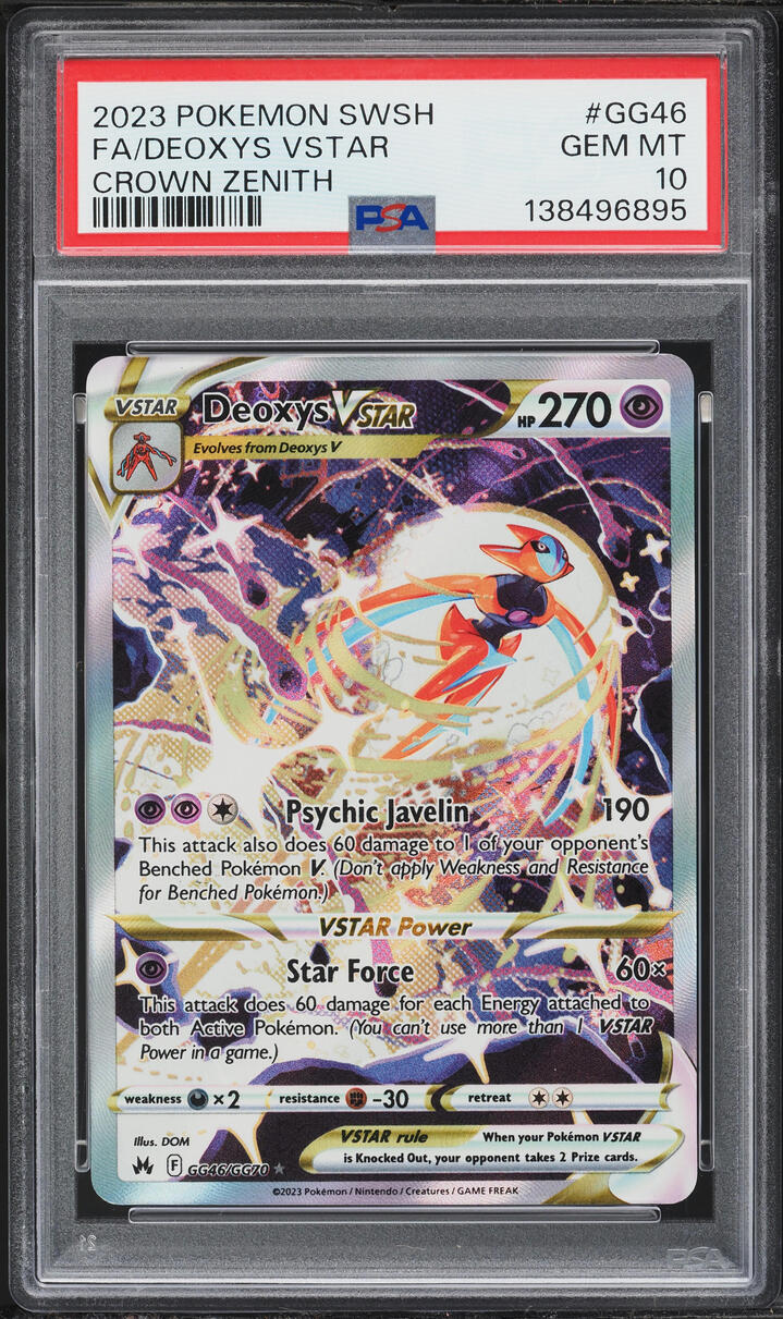 2023 Pokemon Sword & Shield Crown Zenith Alt Art Deoxys VSTAR #GG46 PSA 10 GEM MINT
