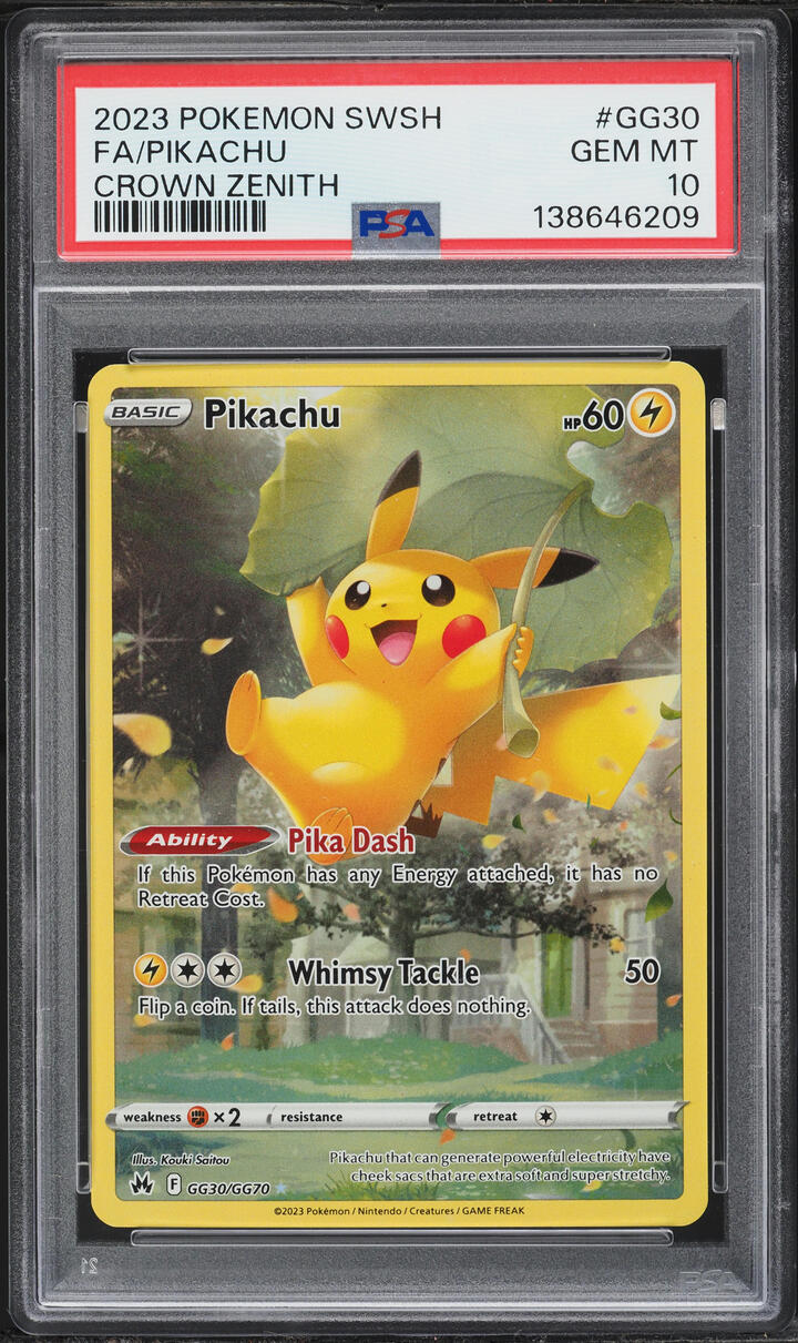 2023 Pokemon Sword & Shield Crown Zenith Alt Art Pikachu #GG30 PSA 10 GEM MINT