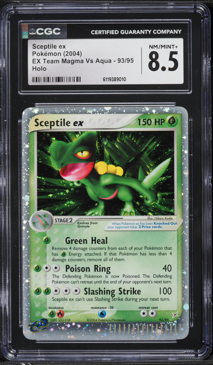 2004 Pokemon EX Team Magma Vs Aqua Holo Sceptile ex #93 CGC 8.5 NM-MT+