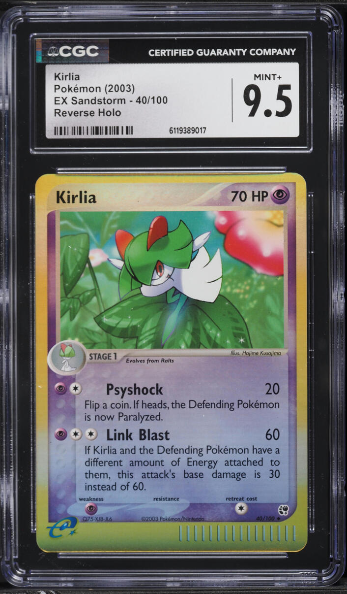 2003 Pokemon EX Sandstorm Reverse Holo Kirlia #40 CGC 9.5 MINT+