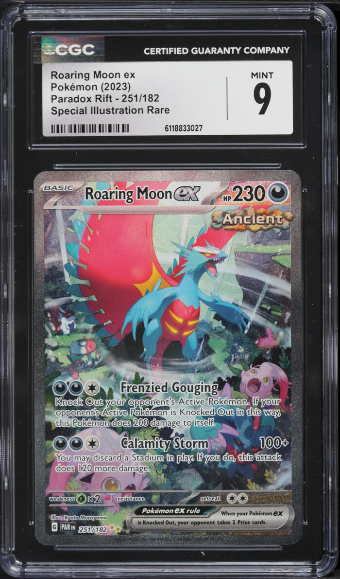 2023 Pokemon Scarlet & Violet Paradox Rift SIR Roaring Moon ex #251 CGC 9 MINT