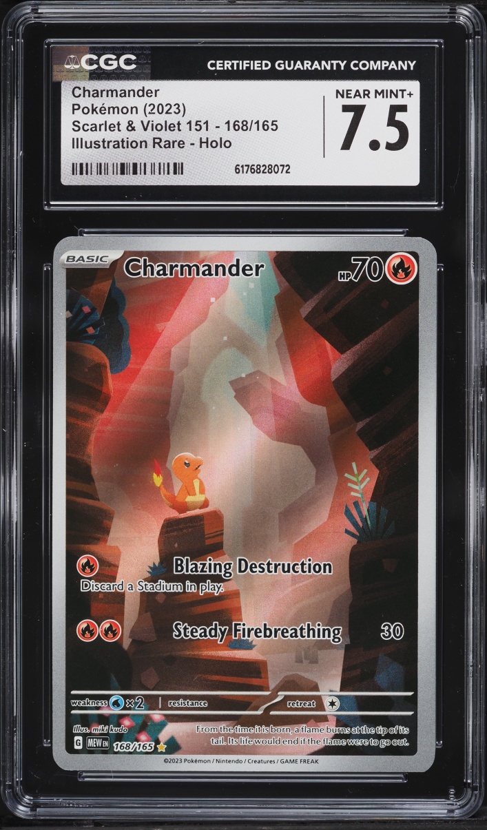 2023 Pokemon Scarlet & Violet 151 IR Charmander #168 CGC 7.5 NRMT+