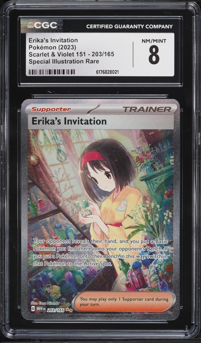 2023 Pokemon Scarlet & Violet 151 SIR Erika's Invitation #203 CGC 8 NM-MT
