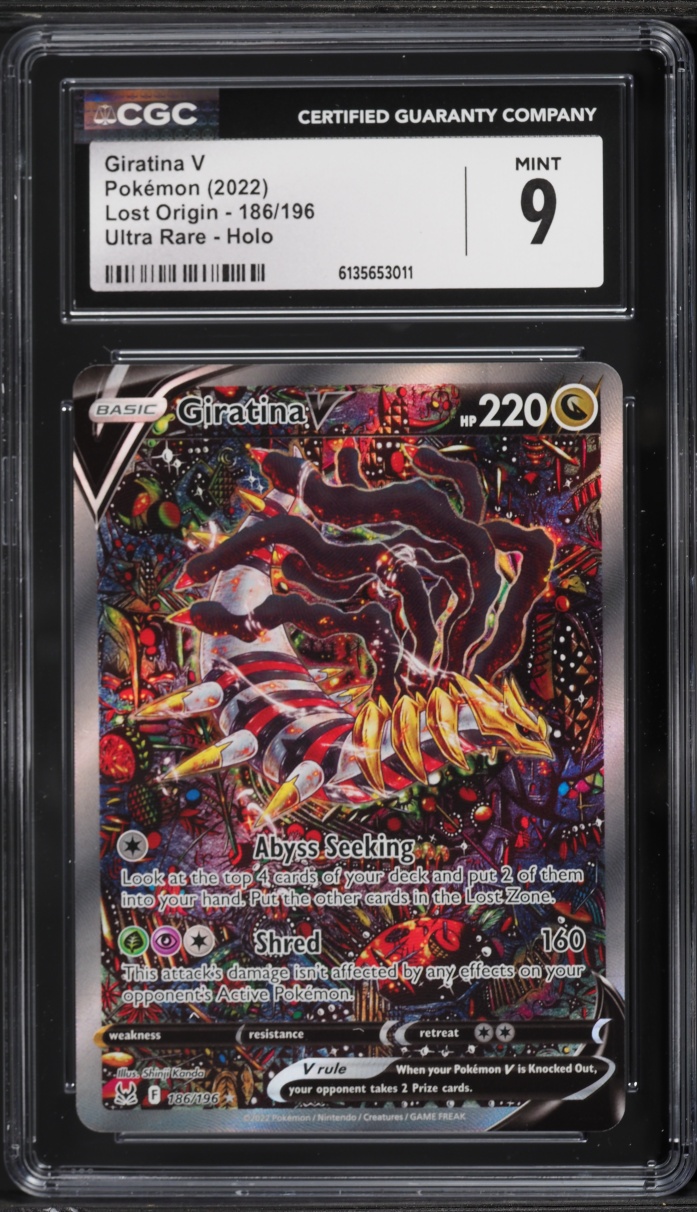 2022 Pokemon Sword & Shield Lost Origin Alt Art Giratina V #186 CGC 9 MINT