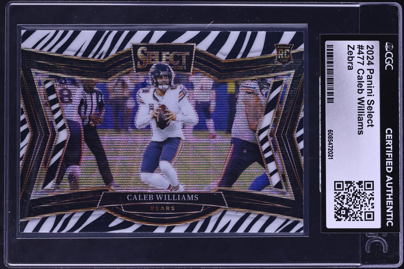 2024 Select Field Level Zebra Caleb Williams ROOKIE #477 CGC AUTH on ...