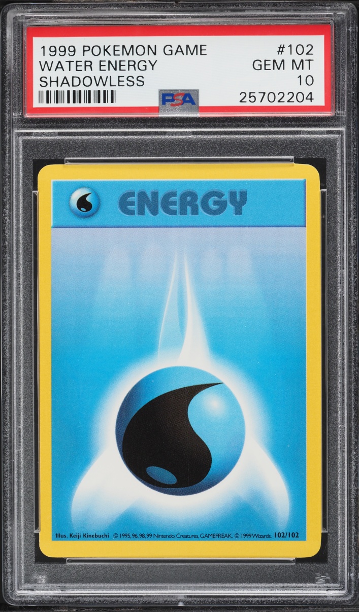1999 Pokemon Base Set Shadowless Water Energy #102 PSA 10 GEM MINT