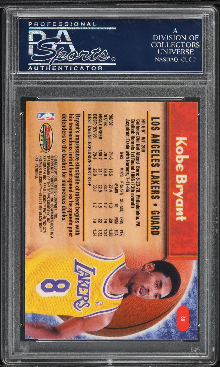 1998 Bowman's Best Kobe Bryant #88 PSA 10 GEM MINT