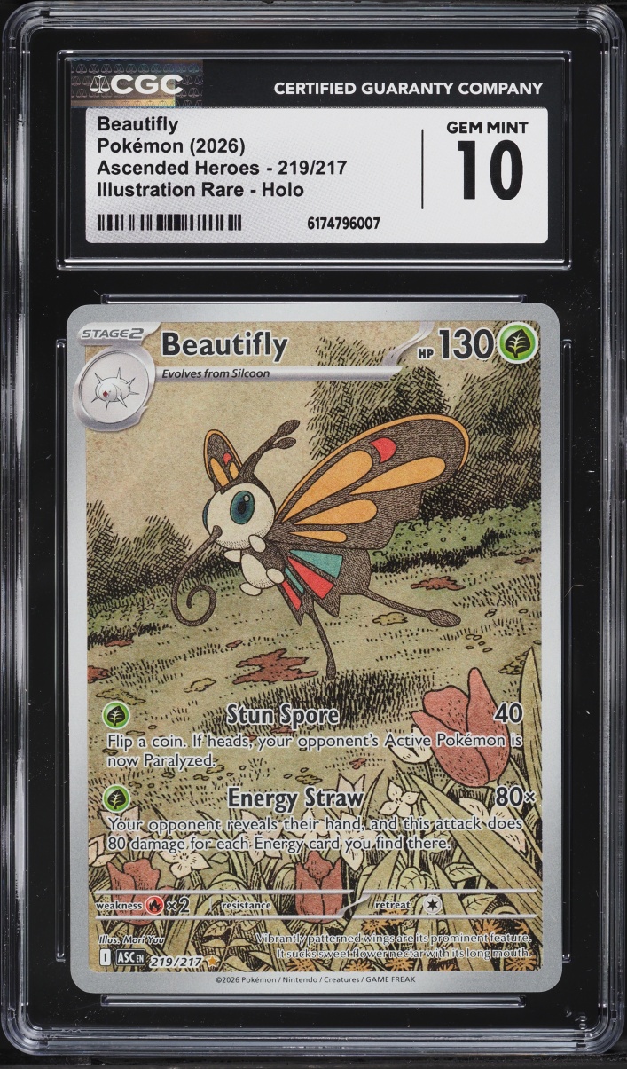 2026 Pokemon Mega Evolution Ascended Heroes IR Beautifly #219 CGC 10 GEM MINT