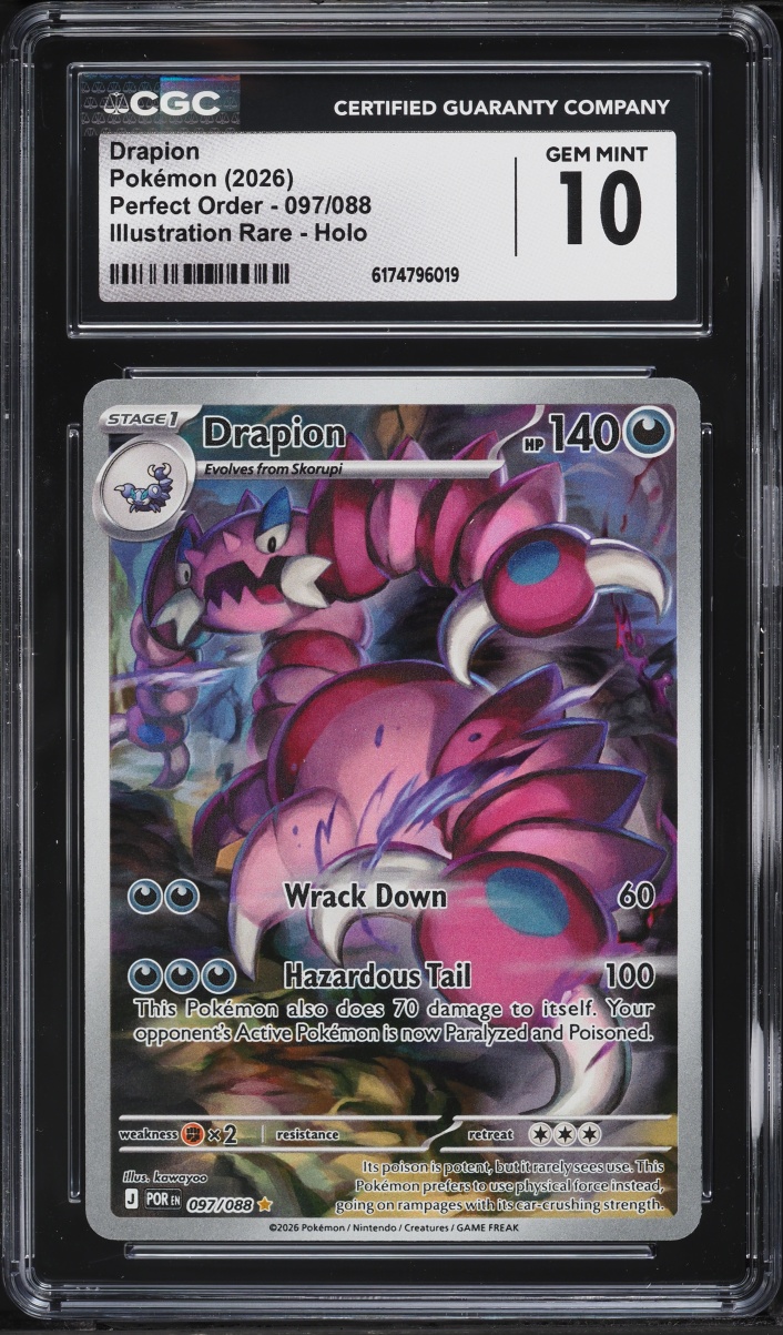 2026 Pokemon Mega Evolution Perfect Order IR Drapion #97 CGC 10 GEM MINT