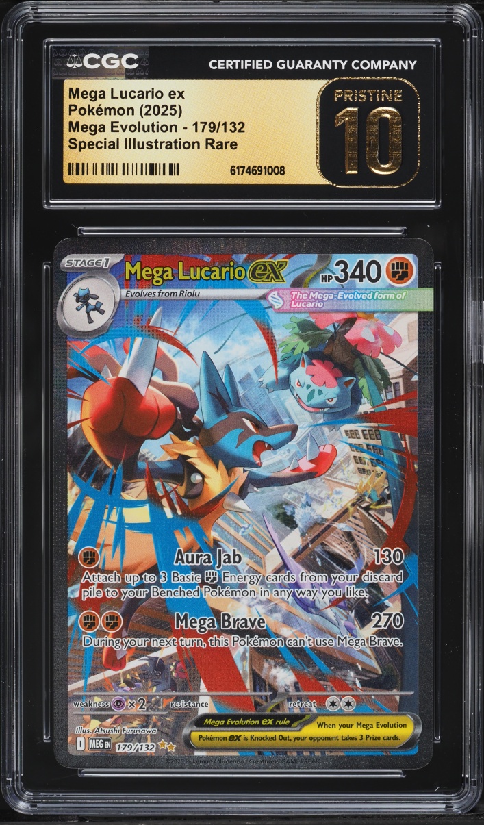 2025 Pokemon Mega Evolution SIR Mega Lucario ex #179 CGC 10 PRISTINE